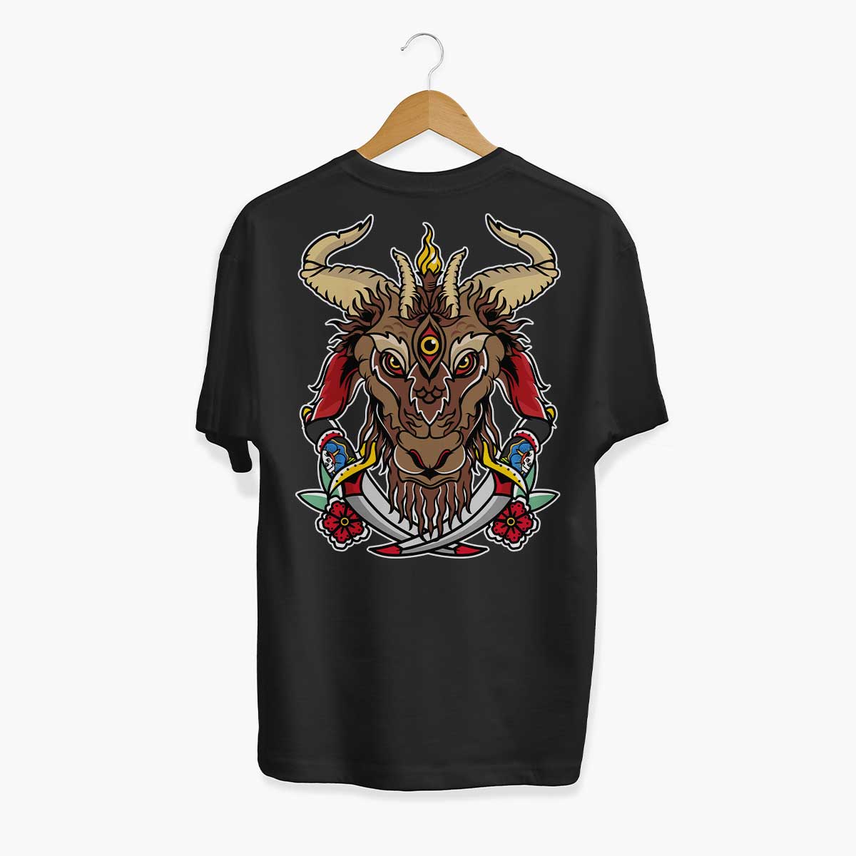 Ram and Dagger T-shirt (Unisex)-Tattoo Clothing, Tattoo T-Shirt, EP01-Broken Society