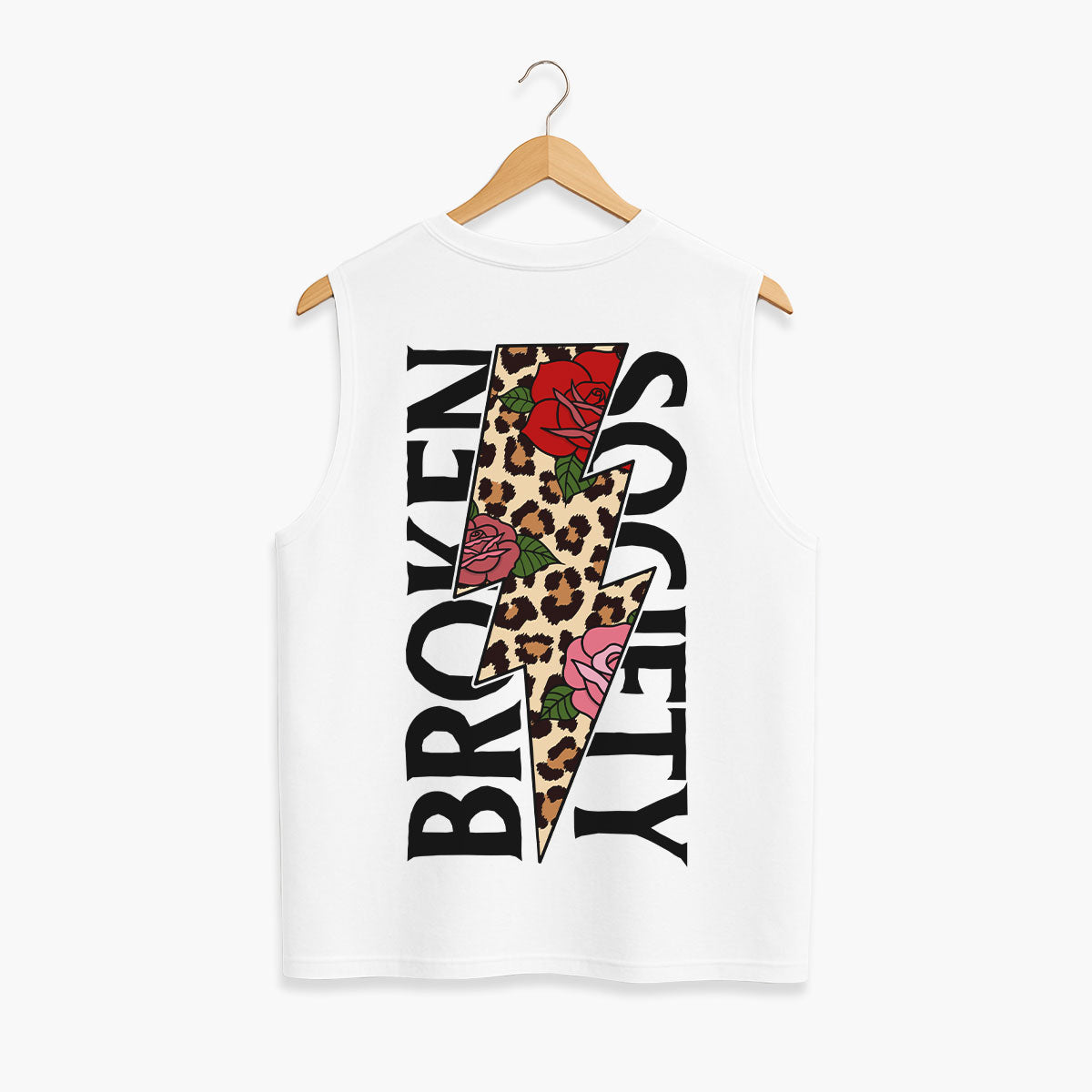 Roses And Animal Print Sleeveless T-Shirt (Unisex)-Tattoo Clothing, Tattoo Sleeveless T-Shirt, EP01S-Broken Society