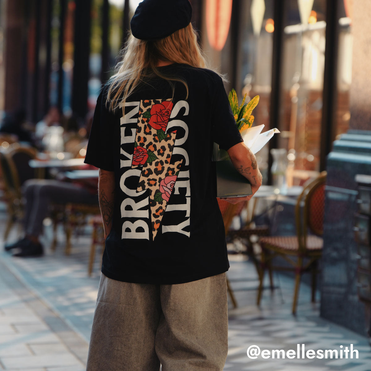 Roses And Animal Print T-Shirt (Unisex)-Tattoo Clothing, Tattoo T-Shirt, EP01-Broken Society