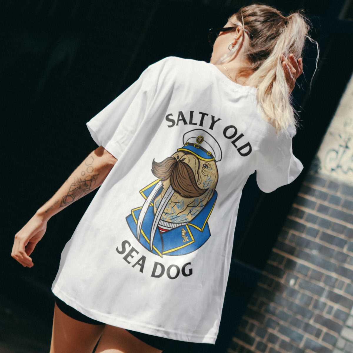 Salty Old Sea Dog T-Shirt (Unisex)-Tattoo Clothing, Tattoo T-Shirt, EP01-Broken Society