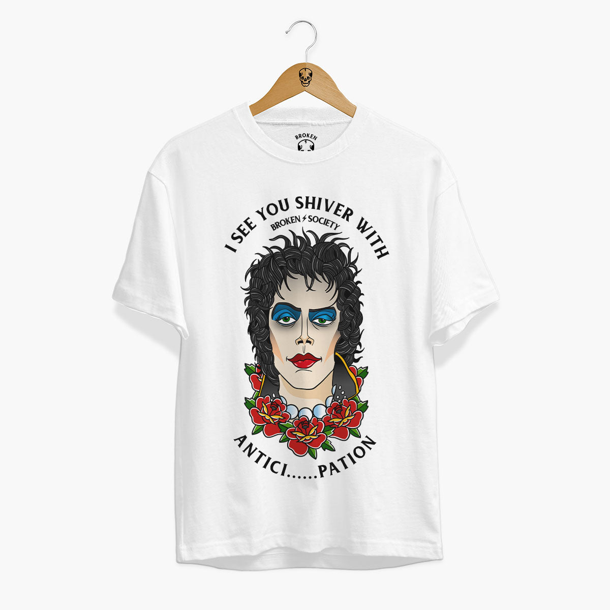 Shiver With Anticipation Front Print T-Shirt (Unisex)-Tattoo Clothing, Tattoo T-Shirt, EP01-Broken Society