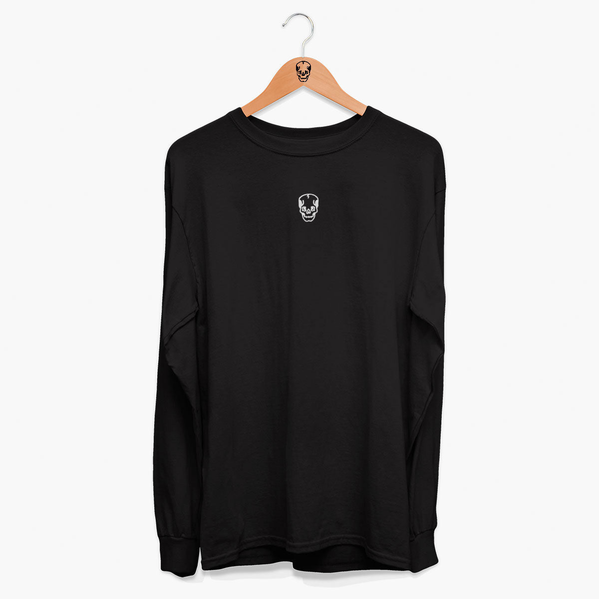 Skull Embroidered Long Sleeve T-Shirt (Unisex)-Tattoo Clothing, Tattoo Long Sleeve T-Shirt, EP185L-Broken Society