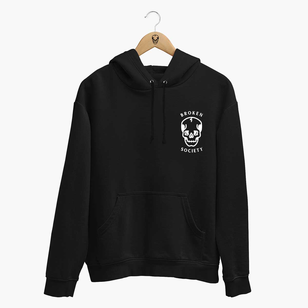 Broken Society Skull Hoodie (Unisex)-Tattoo Clothing, Tattoo Hoodie, JH001-Broken Society