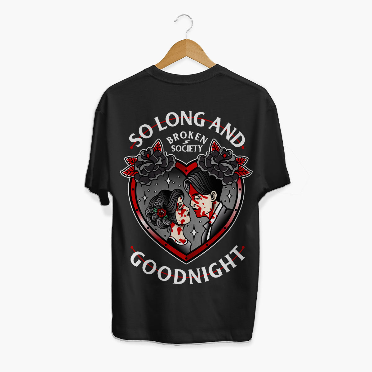 So Long And Goodnight T-Shirt (Unisex)-Tattoo Clothing, Tattoo T-Shirt, EP01-Broken Society