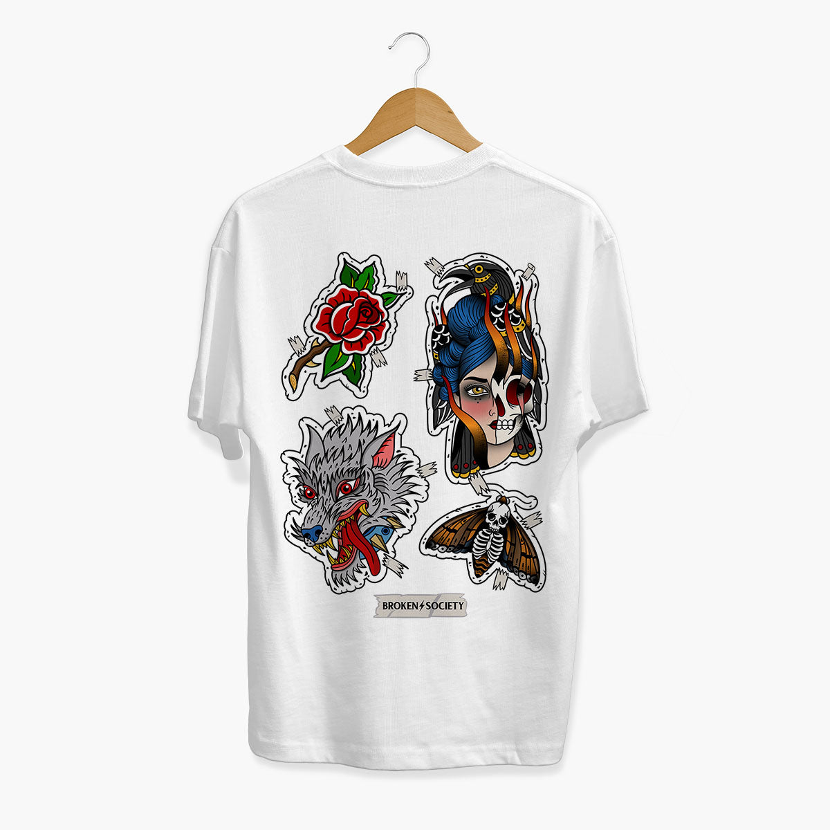 Sticker Flash Sheet T-Shirt (Unisex)-Tattoo Clothing, Tattoo T-Shirt, EP01-Broken Society