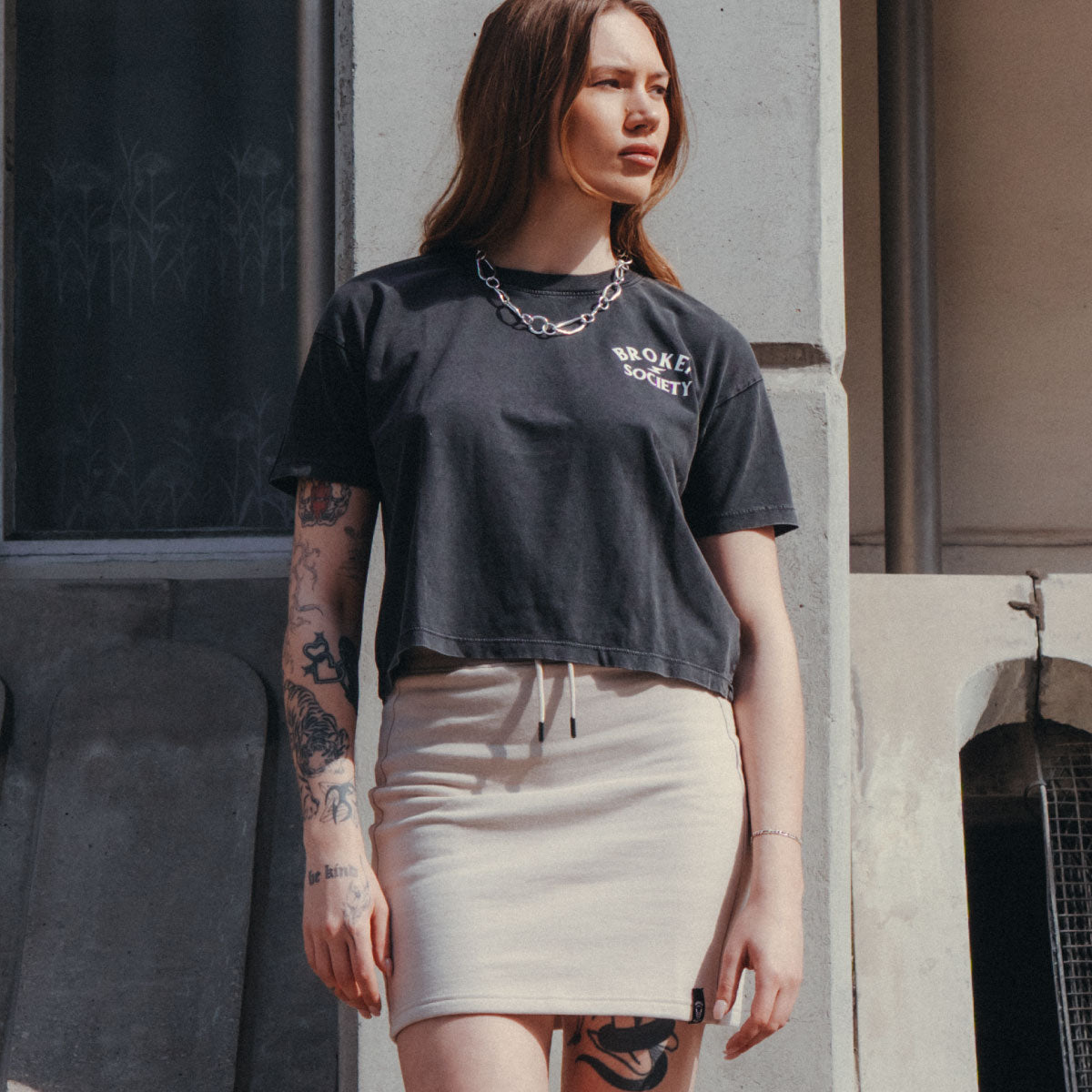 Sueded Skirt-Tattoo Clothing, Tattoo Skirt, EP343-Broken Society