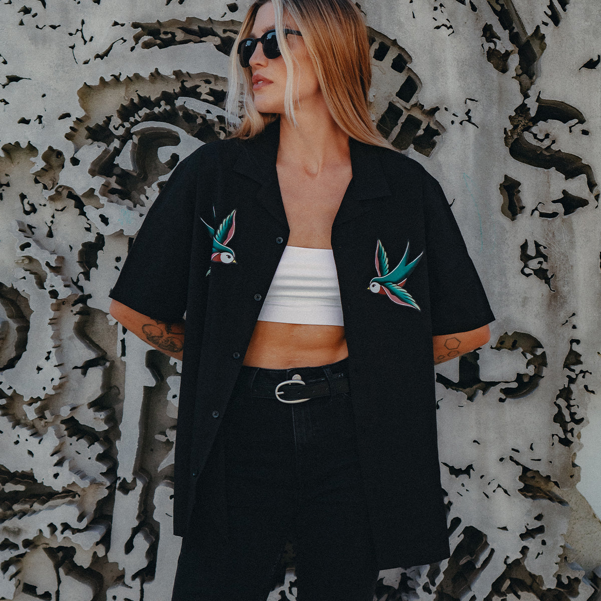 Swallows Havana Shirt (Unisex)-Tattoo Clothing, Tattoo Shirt, WB500-Broken Society