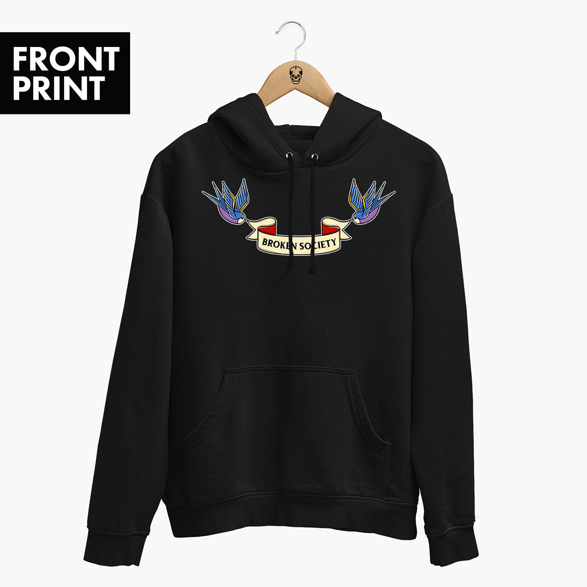 Swallows Hoodie (Unisex)-Tattoo Clothing, Tattoo Hoodie, JH001-Broken Society