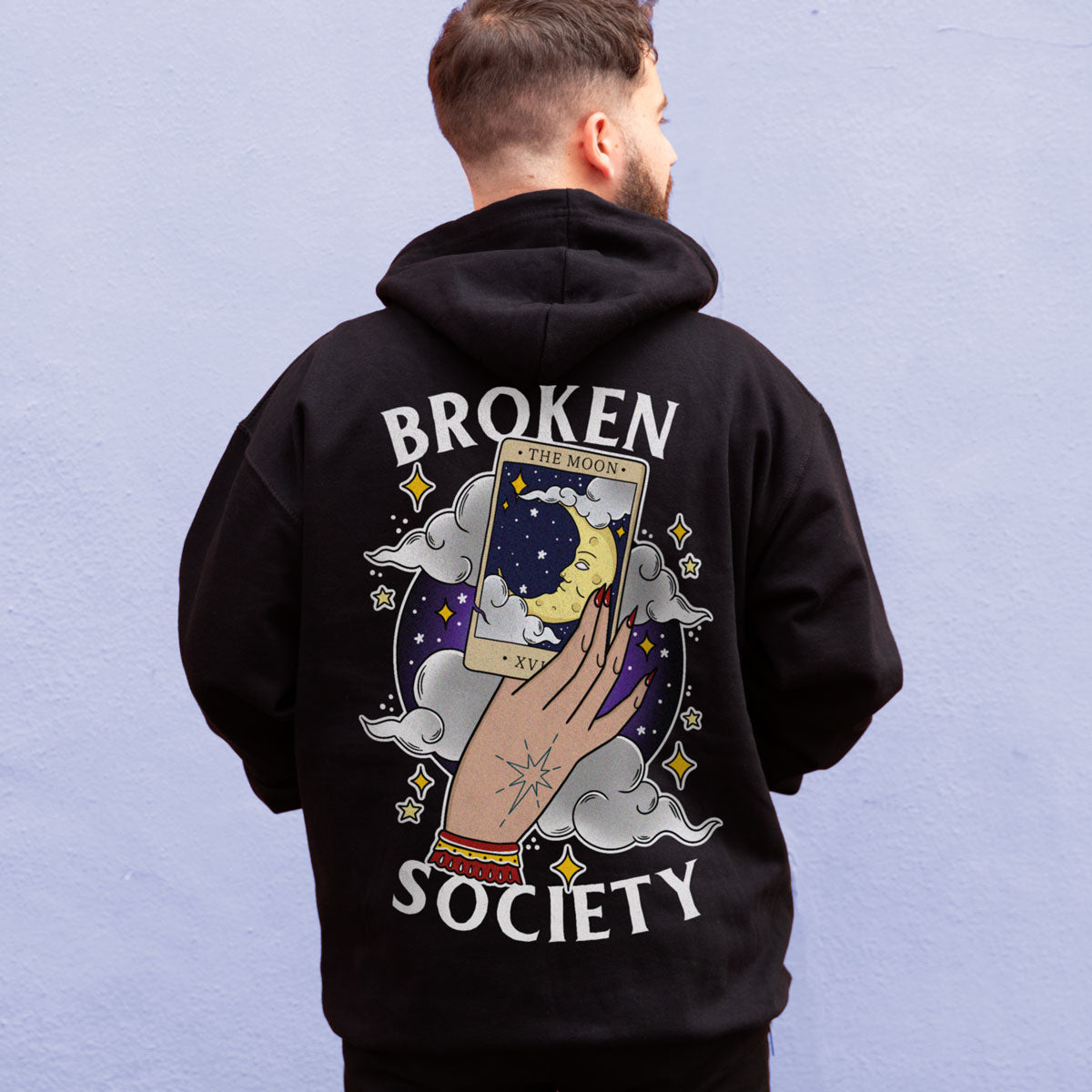 The Moon Tarot Hoodie (Unisex)-Tattoo Clothing, Tattoo Hoodie, JH001-Broken Society