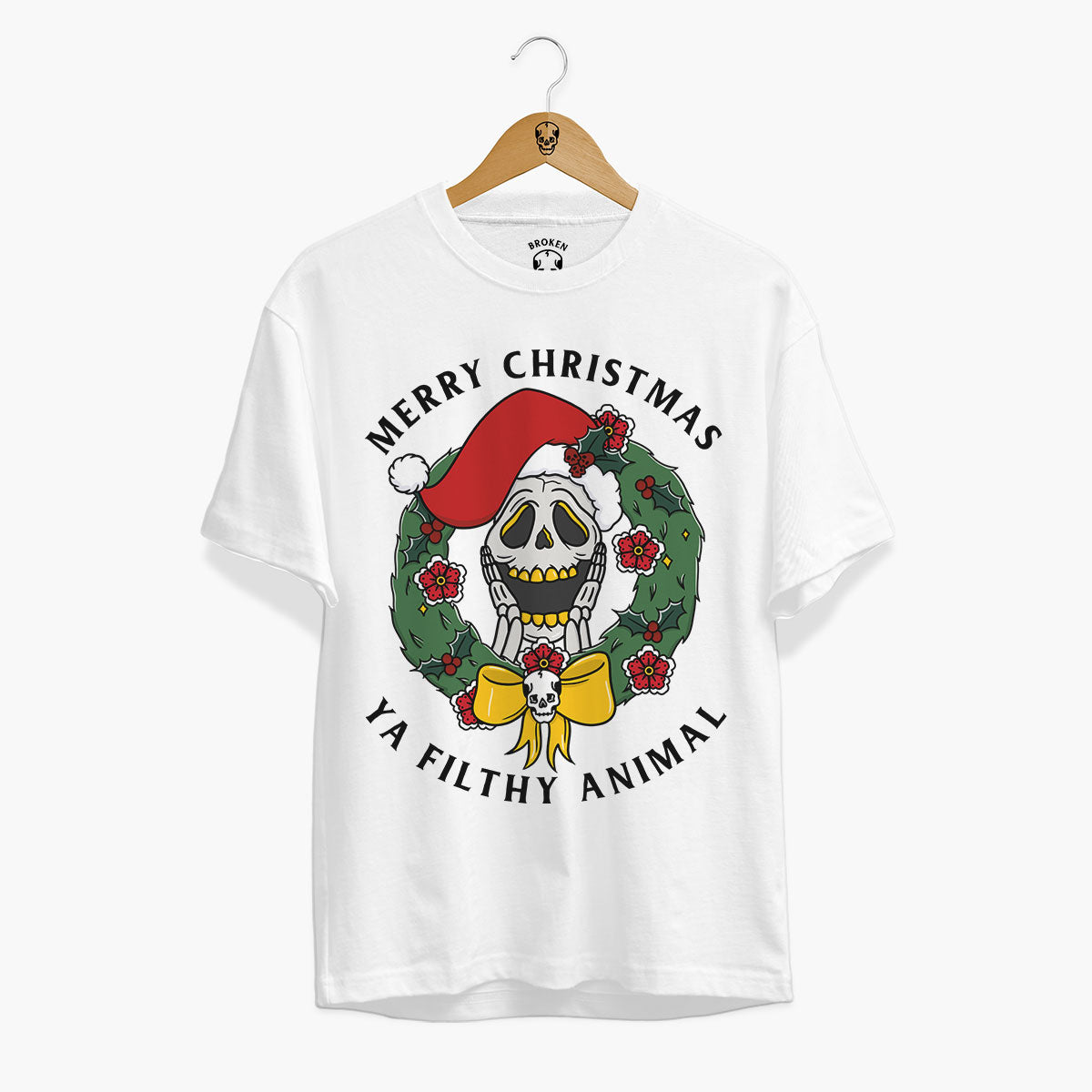 The Scream Christmas T-Shirt (Unisex)-Tattoo Clothing, Tattoo T-Shirt, EP01-Broken Society
