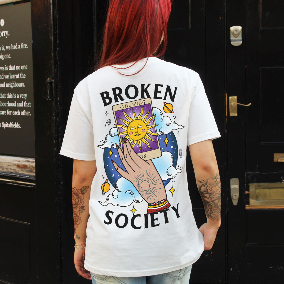 The Sun Tarot T-shirt (Unisex)-Tattoo Clothing, Tattoo T-Shirt, N03-Broken Society