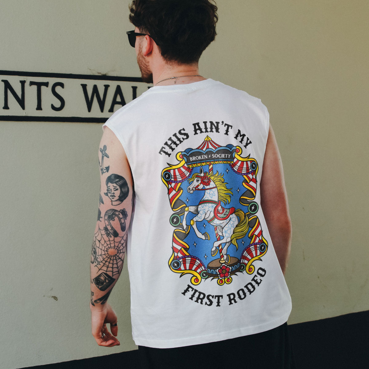 This Ain't My First Rodeo Sleeveless T-Shirt (Unisex)-Tattoo Clothing, Tattoo Sleeveless T-Shirt, EP01S-Broken Society