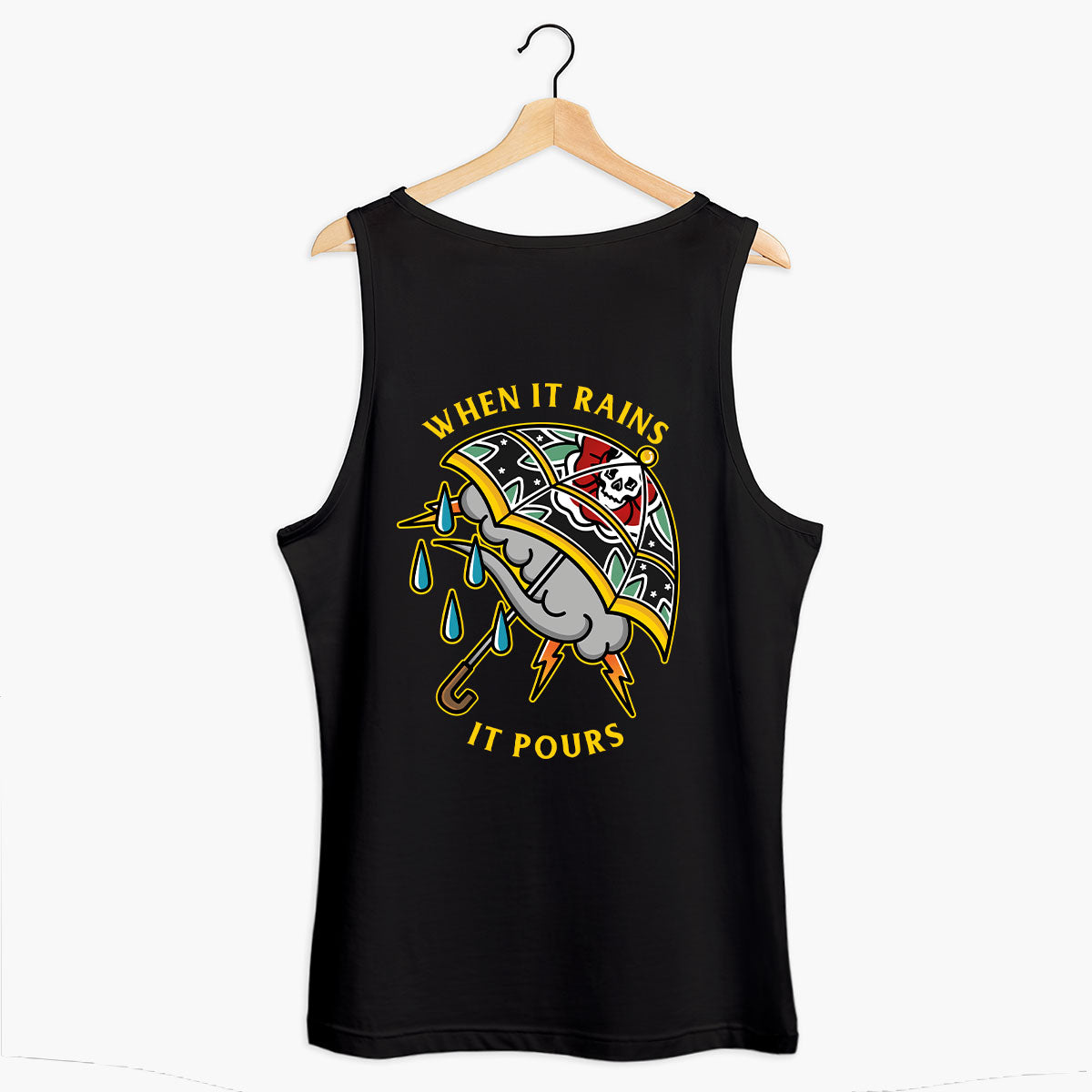 When It Rains It Pours Tank (Unisex)-Tattoo Clothing, Tattoo Tank, 03980-Broken Society