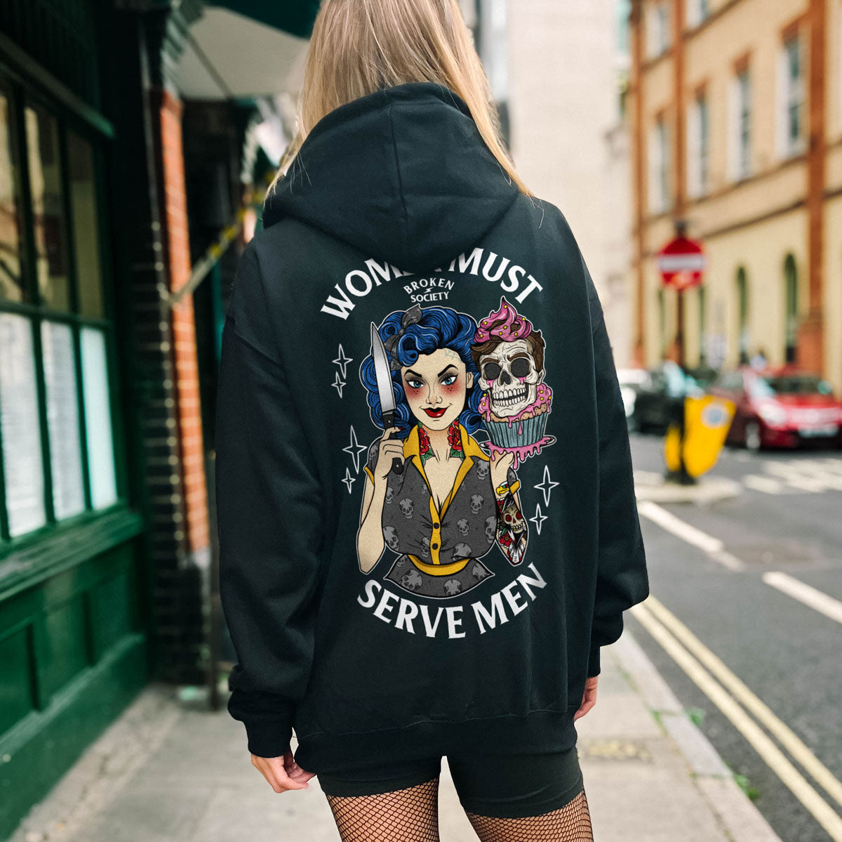 Women Must Serve Hoodie (Unisex)-Tattoo Clothing, Tattoo Hoodie, JH001-Broken Society