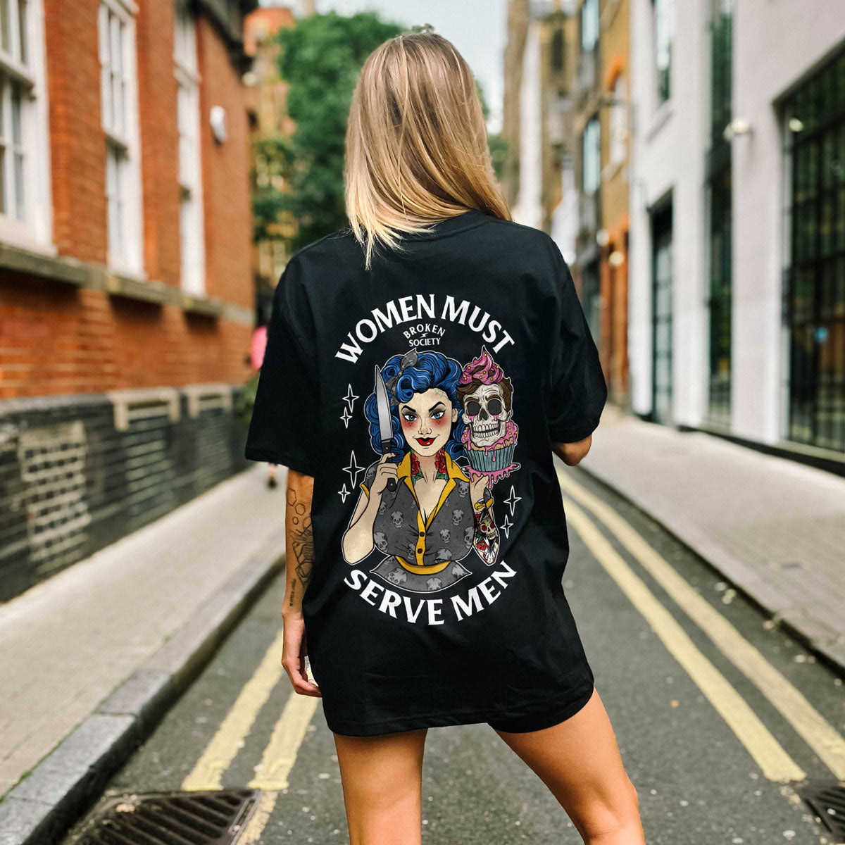 Women Must Serve T-Shirt (Unisex)-Tattoo Clothing, Tattoo T-Shirt, EP01-Broken Society