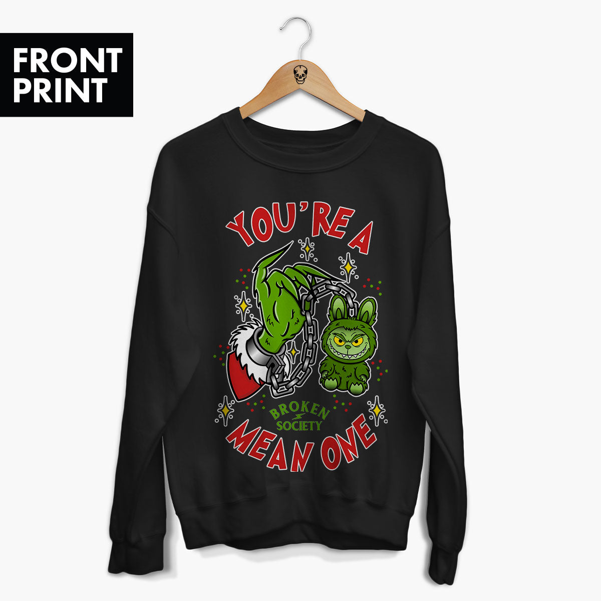 You're A Mean One Christmas Jumper (Unisex)-Tattoo Clothing, Tattoo Sweatshirt, JH030-Broken Society