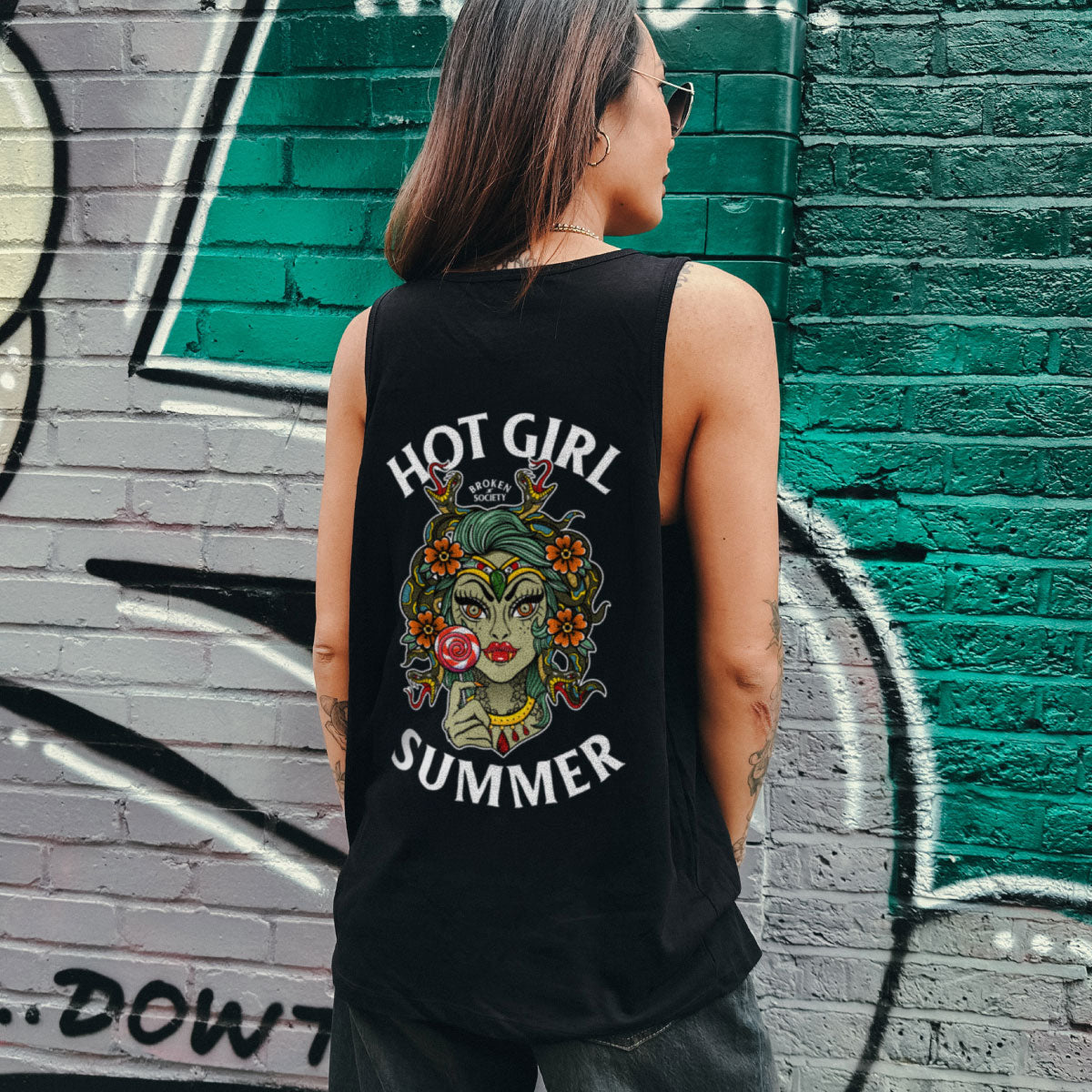 Hot Girl Summer Tank (Unisex)-Tattoo Clothing, Tattoo Tank, 03980-Broken Society