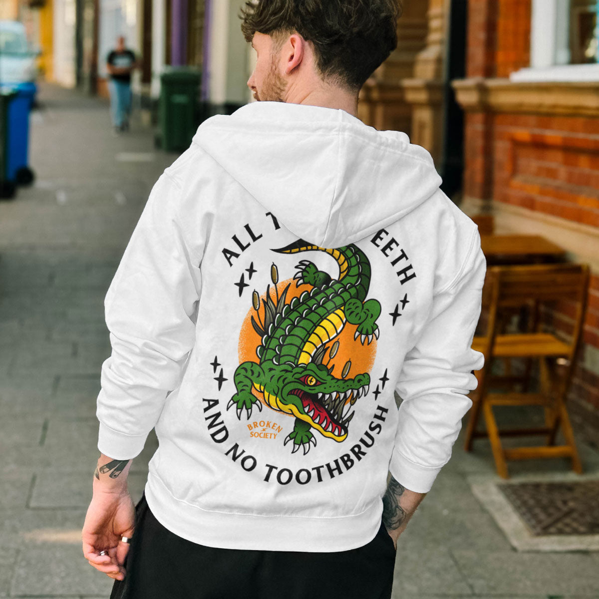 All Those Teeth Hoodie (Unisex)-Tattoo Clothing, Tattoo Hoodie, JH001-Broken Society