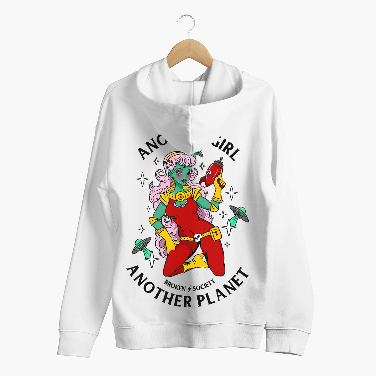 Another Girl Another Planet Hoodie (Unisex)-Tattoo Clothing, Tattoo Hoodie, JH001-Broken Society