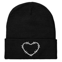 Load image into Gallery viewer, Barbed Wire Heart Embroidered Beanie (Unisex)-Tattoo Apparel, Tattoo Accessories, Tattoo Gift, Tattoo Beanie, BB45-Broken Society