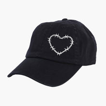 Load image into Gallery viewer, Barbed Wire Heart Embroidered Dad Cap-Tattoo Clothing, Tattoo Accessories, Tattoo Gift, Tattoo Dad Cap, BB653-Broken Society