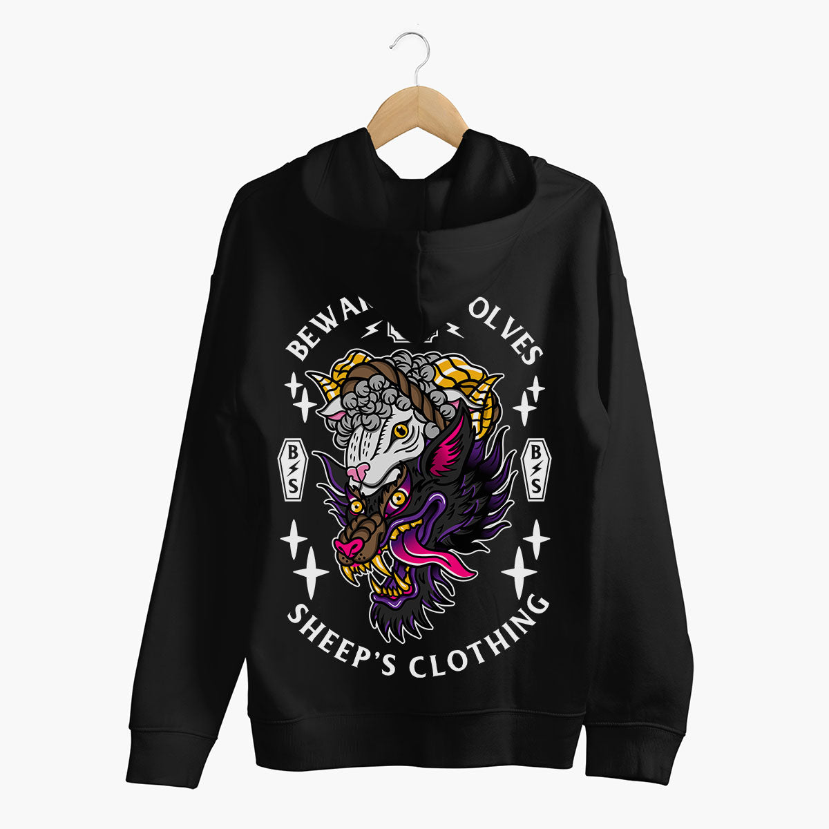 Beware Of Wolves Hoodie (Unisex)-Tattoo Clothing, Tattoo Hoodie, JH001-Broken Society