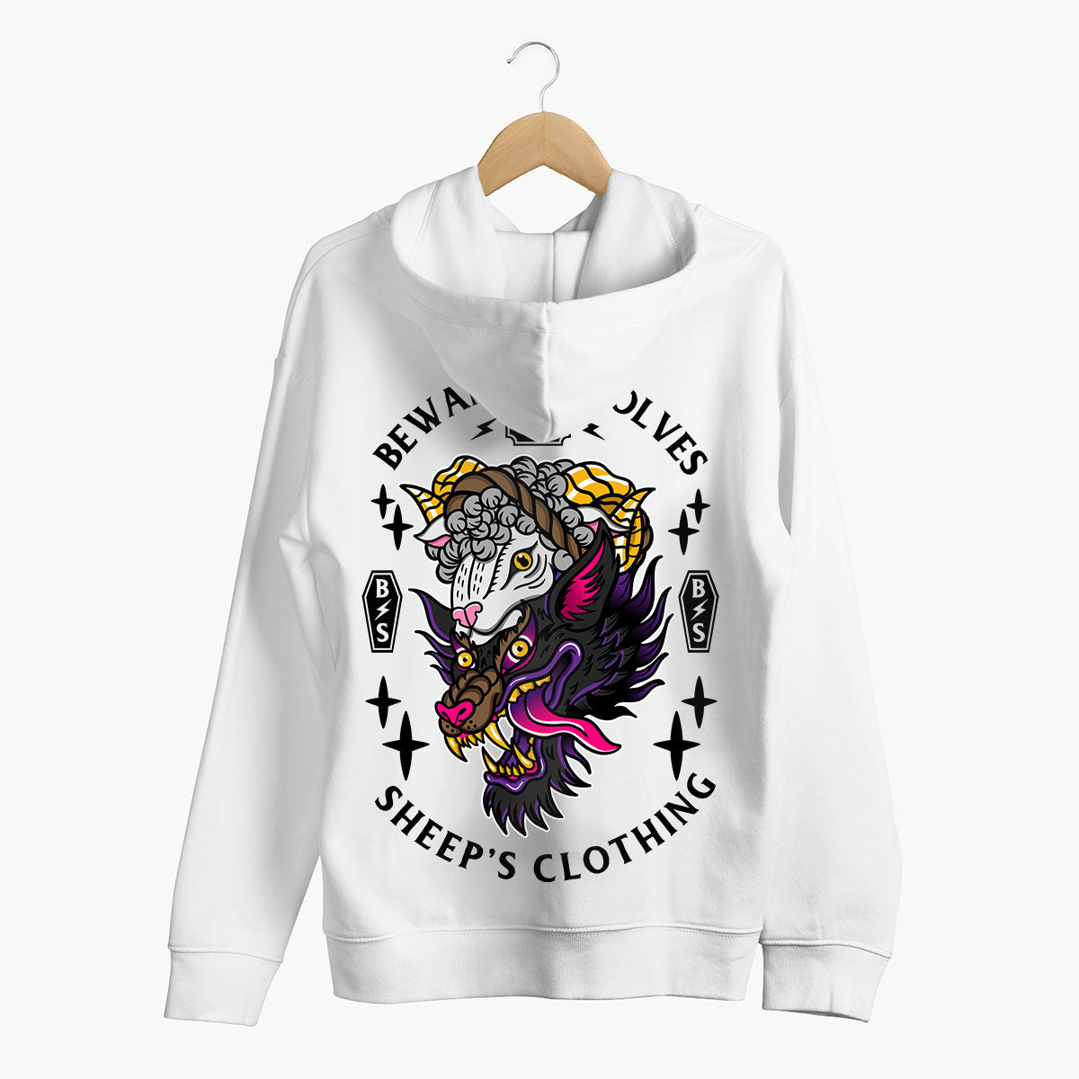 Beware Of Wolves Hoodie (Unisex)-Tattoo Clothing, Tattoo Hoodie, JH001-Broken Society