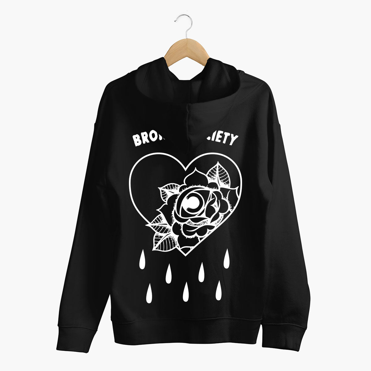 Bleeding Heart Hoodie (Unisex)-Tattoo Clothing, Tattoo Hoodie, JH001-Broken Society
