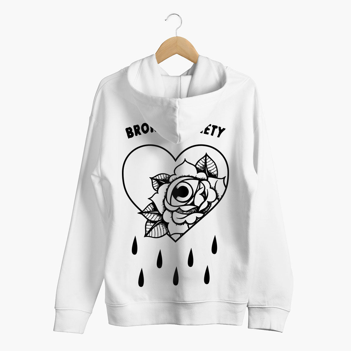 Bleeding Heart Hoodie (Unisex)-Tattoo Clothing, Tattoo Hoodie, JH001-Broken Society