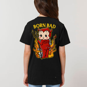 Born Bad Devil Kids T-Shirt (Unisex)-Tattoo Clothing, Tattoo Kids Shirt, Mini Creator-Broken Society