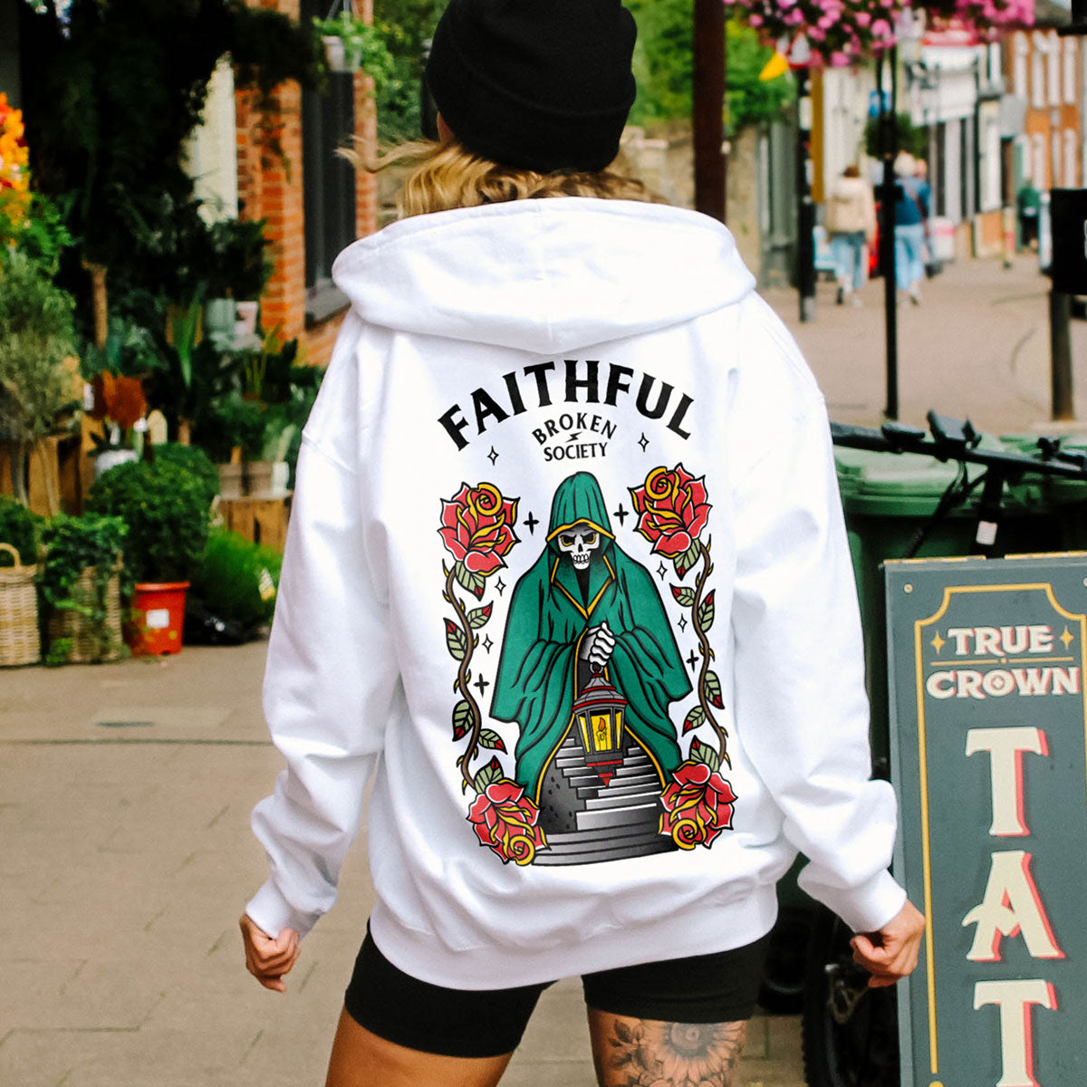 Born To Be A Faithful Hoodie (Unisex)-Tattoo Clothing, Tattoo Hoodie, JH001-Broken Society