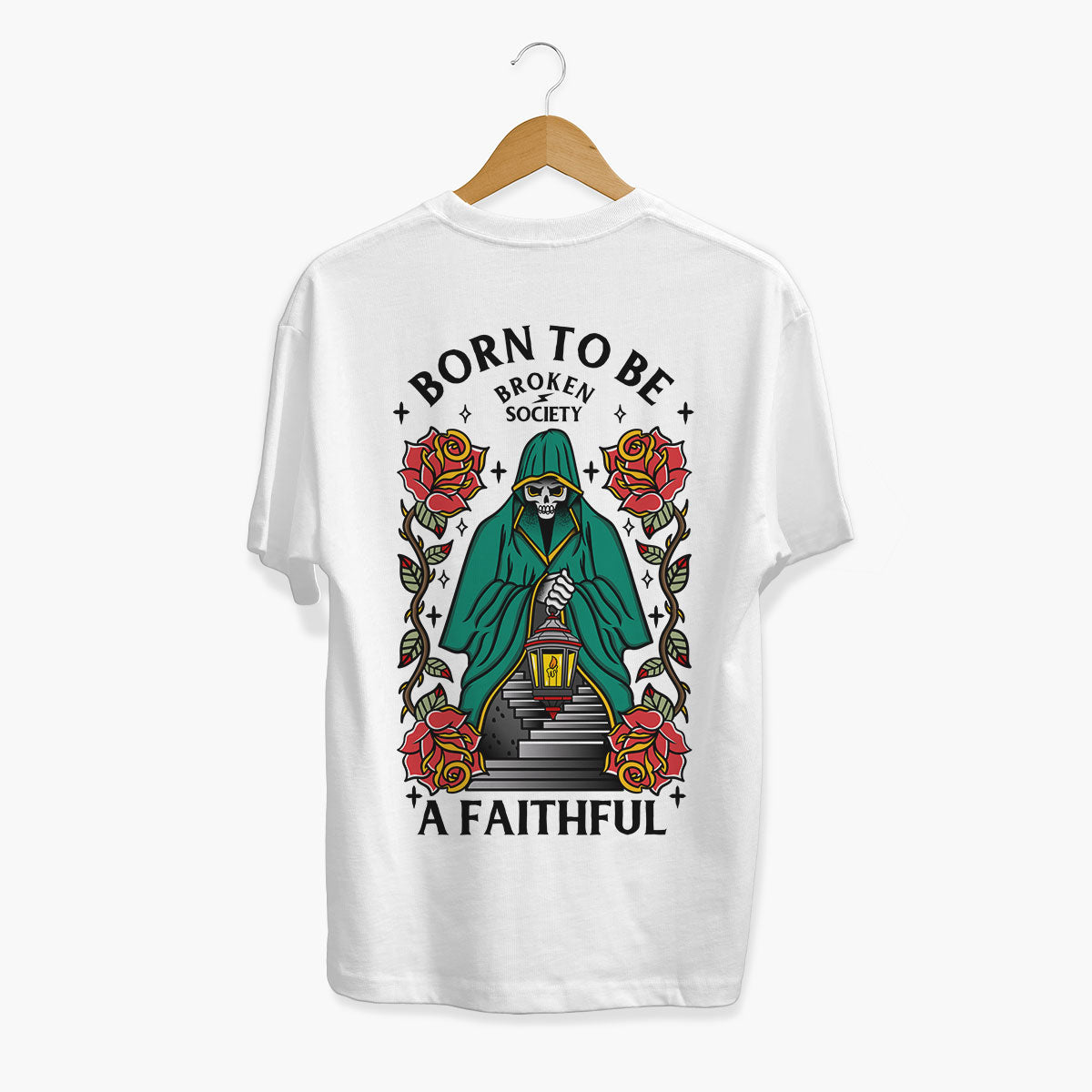 Born To Be A Faithful T-Shirt (Unisex)-Tattoo Clothing, Tattoo T-Shirt, EP01-Broken Society