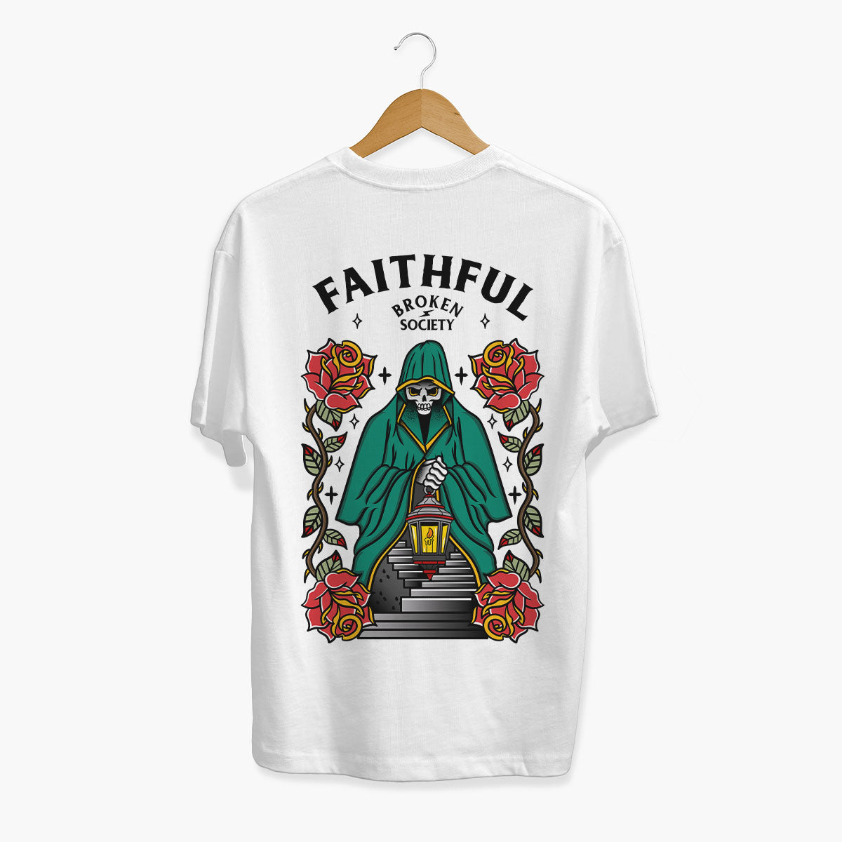 Born To Be A Faithful T-Shirt (Unisex)-Tattoo Clothing, Tattoo T-Shirt, EP01-Broken Society
