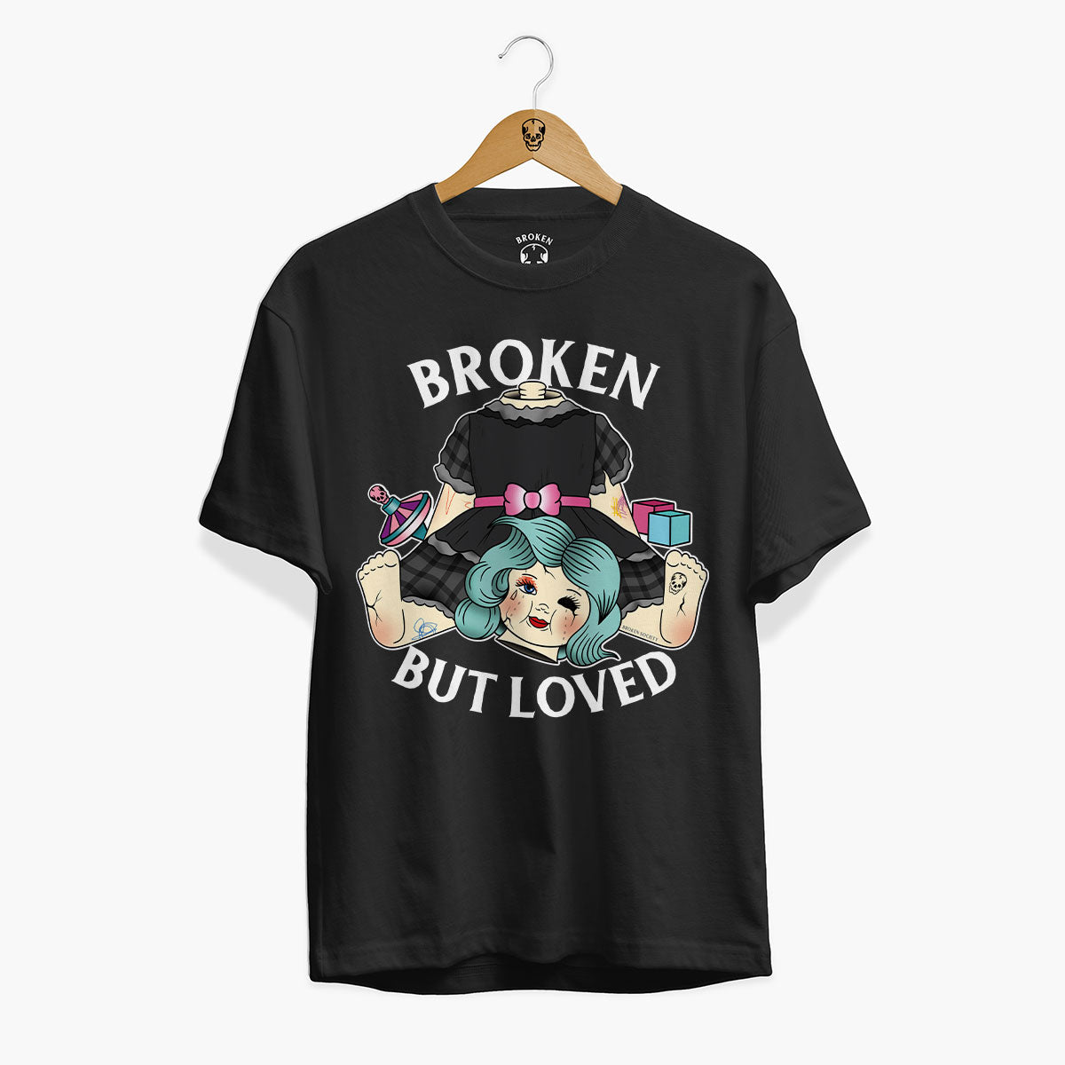 Broken But Loved T-Shirt (Unisex)-Tattoo Clothing, Tattoo T-Shirt, EP01-Broken Society