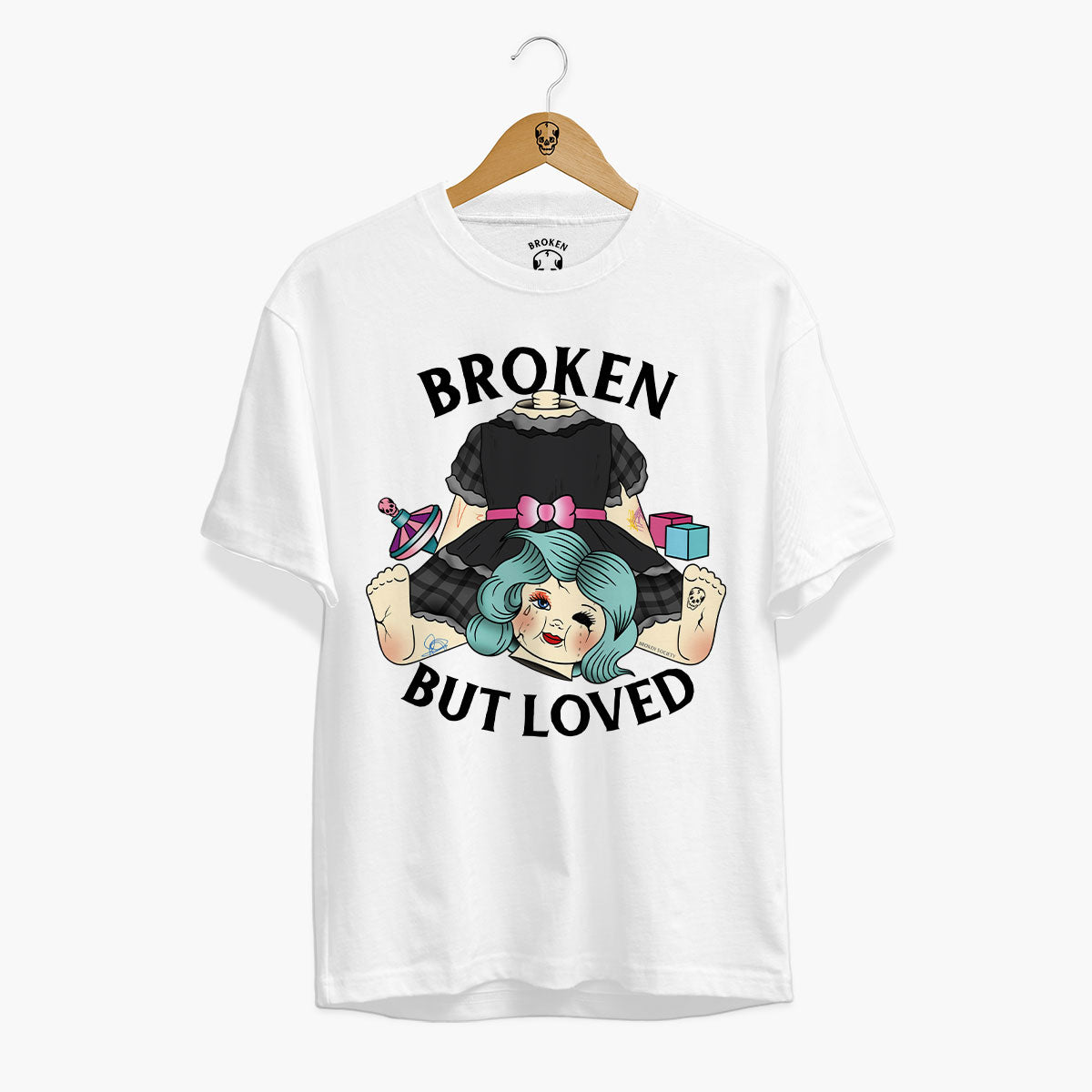 Broken But Loved T-Shirt (Unisex)-Tattoo Clothing, Tattoo T-Shirt, EP01-Broken Society