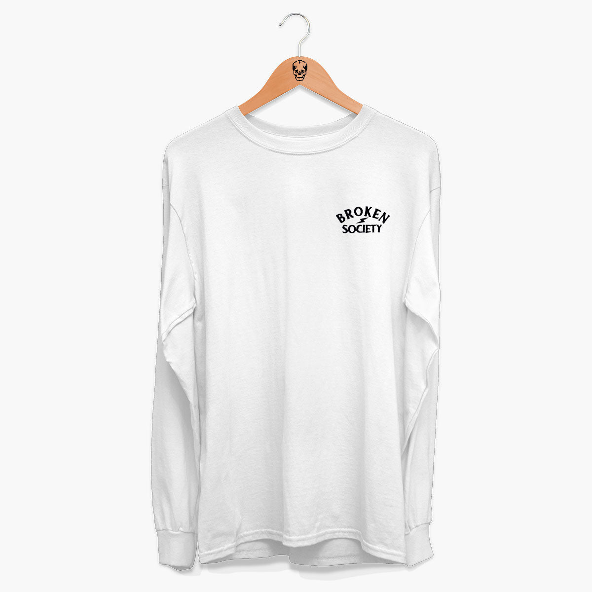 Broken Society Embroidered Long Sleeve T-Shirt (Unisex)-Tattoo Clothing, Tattoo Long Sleeve T-Shirt, EP185L-Broken Society