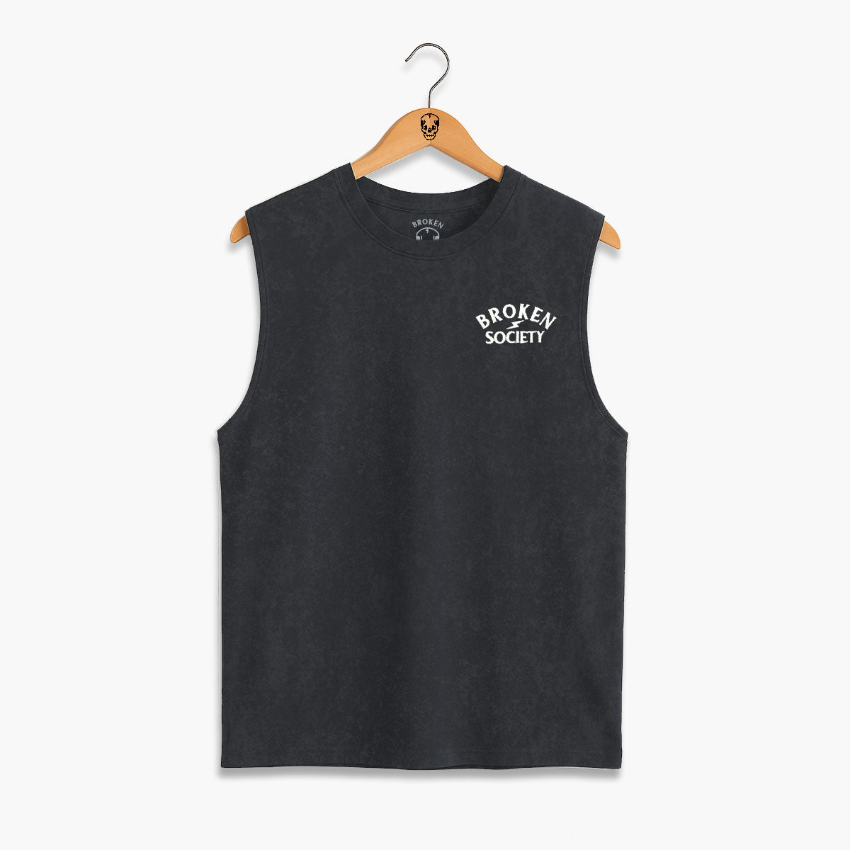 Broken Society Embroidered Sleeveless T-Shirt (Unisex)-Tattoo Clothing, Tattoo Sleeveless T-Shirt, EP01S-Broken Society