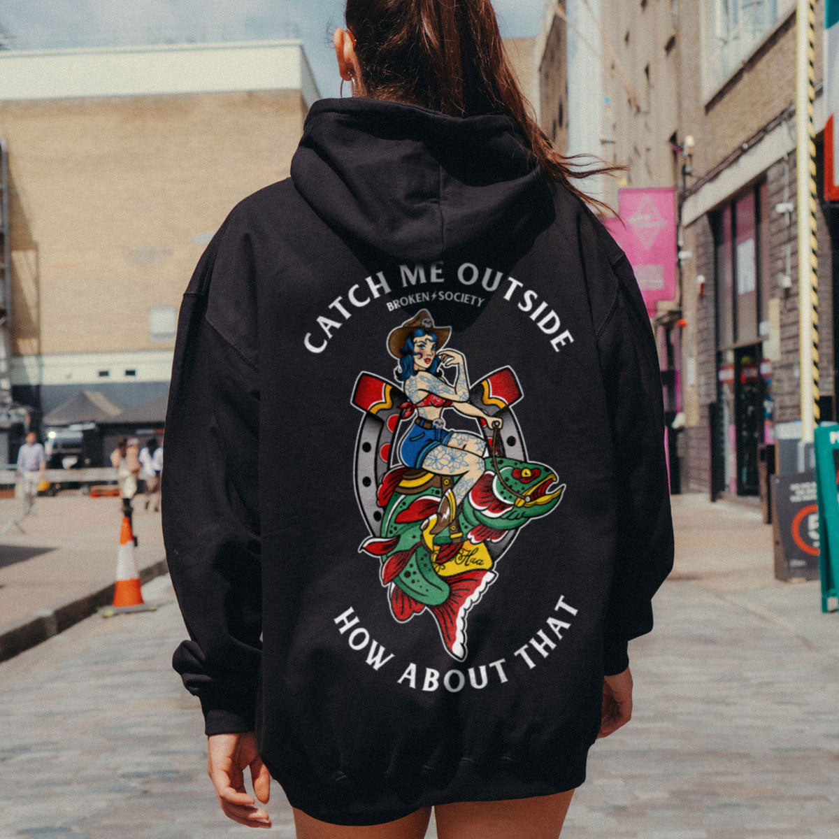 Catch Me Outside Hoodie (Unisex)-Tattoo Clothing, Tattoo Hoodie, JH001-Broken Society