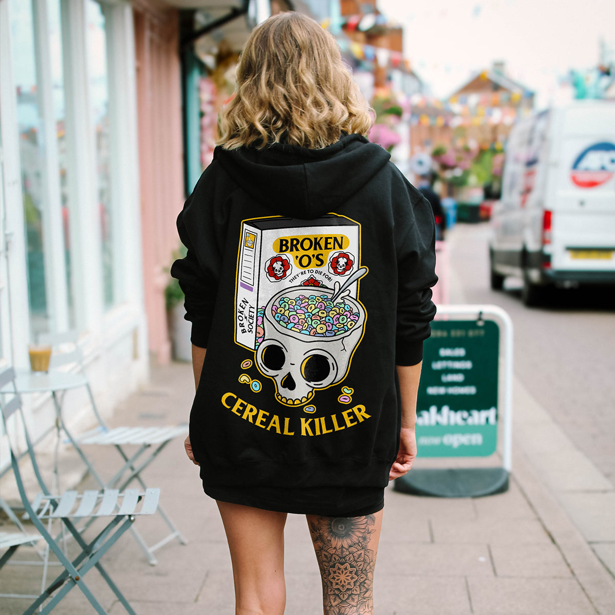Cereal Killer Zip-Up Hoodie (Unisex)-Tattoo Clothing, Tattoo Zip-Up Hoodie, JH050-Broken Society