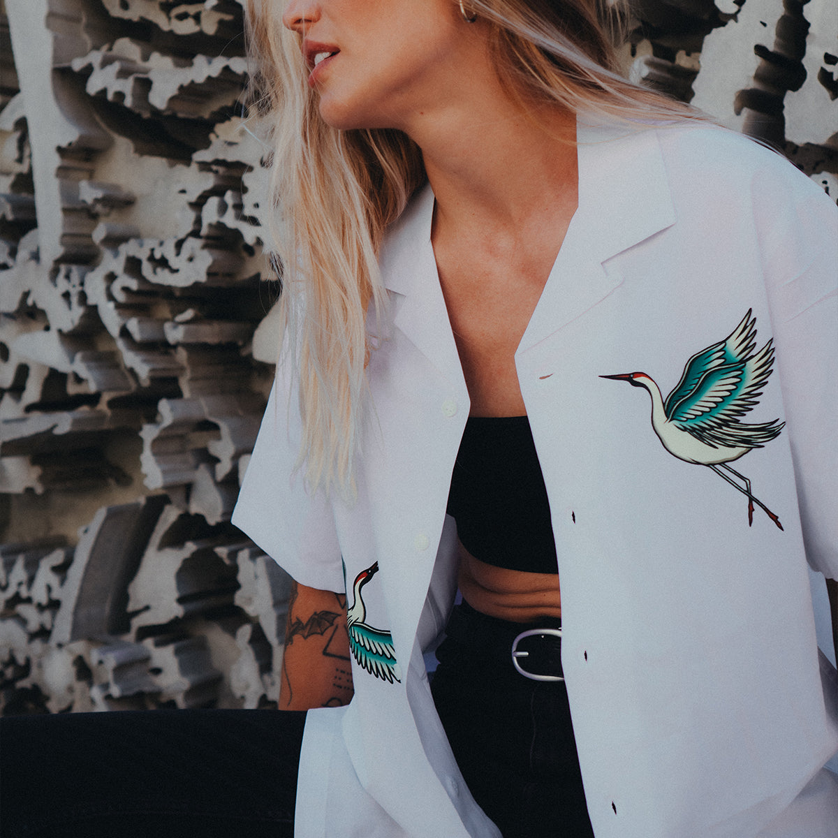 Cranes Havana Shirt (Unisex)-Tattoo Clothing, Tattoo Shirt, WB500-Broken Society