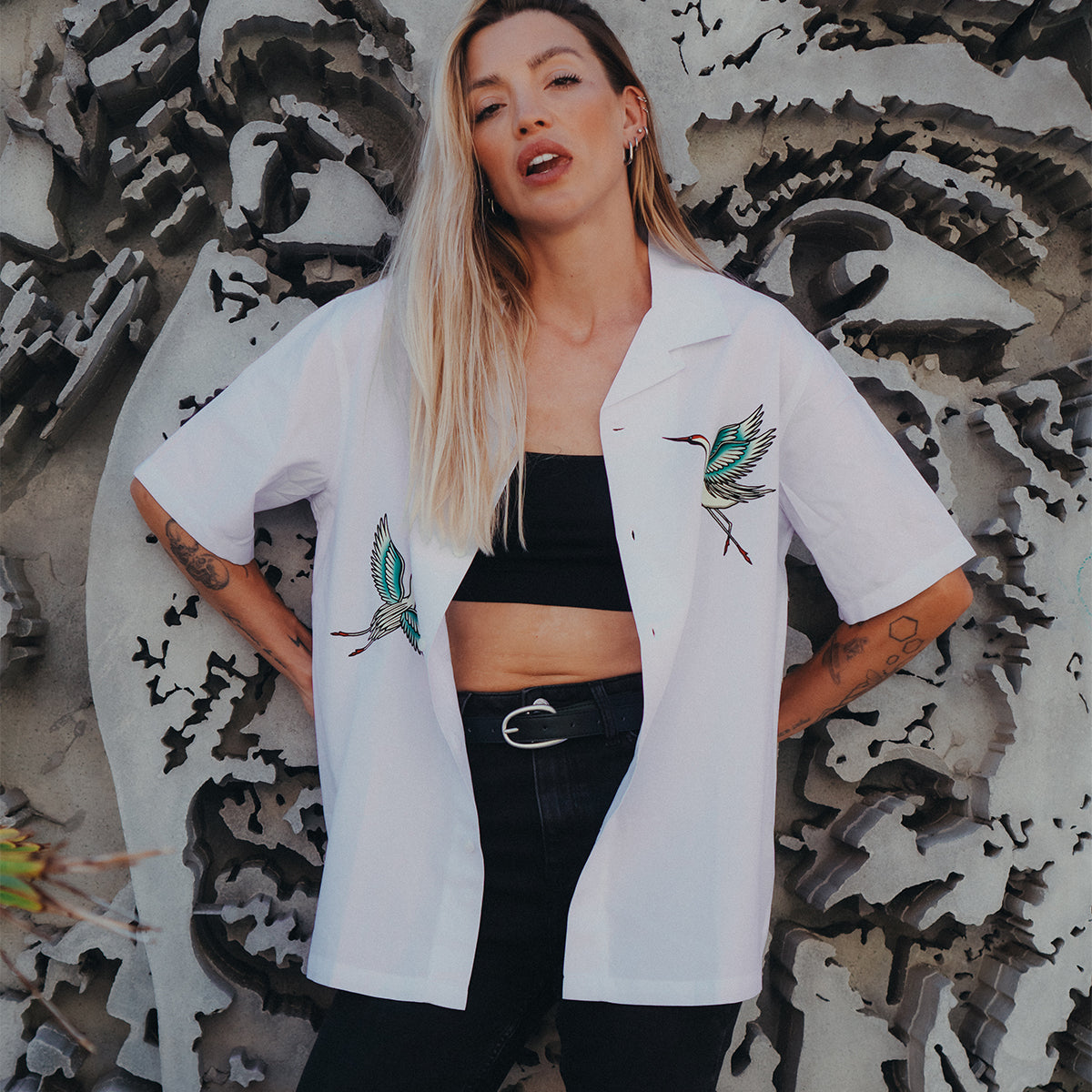 Cranes Havana Shirt (Unisex)-Tattoo Clothing, Tattoo Shirt, WB500-Broken Society
