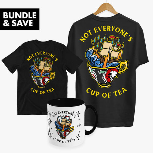 Cup of Tea Family Bundle (Black)-Tattoo Apparel, Tattoo Accessories, Tattoo Gift, Tattoo Bundle-Broken Society