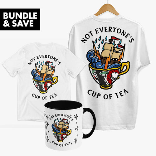 Cup of Tea Family Bundle (White)-Tattoo Apparel, Tattoo Accessories, Tattoo Gift, Tattoo Bundle-Broken Society