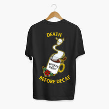 Load image into Gallery viewer, Death Before Decaf T-shirt (Unisex)-Tattoo Clothing, Tattoo T-Shirt, N03-Broken Society