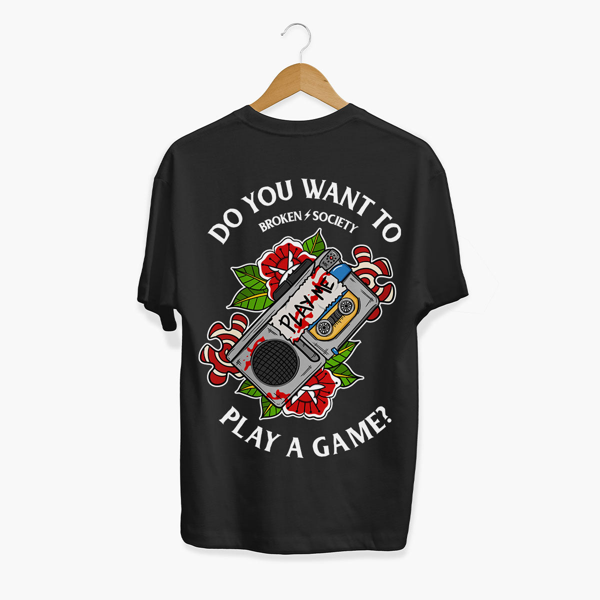 Do You Want To Play A Game T-Shirt (Unisex)-Tattoo Clothing, Tattoo T-Shirt, EP01-Broken Society