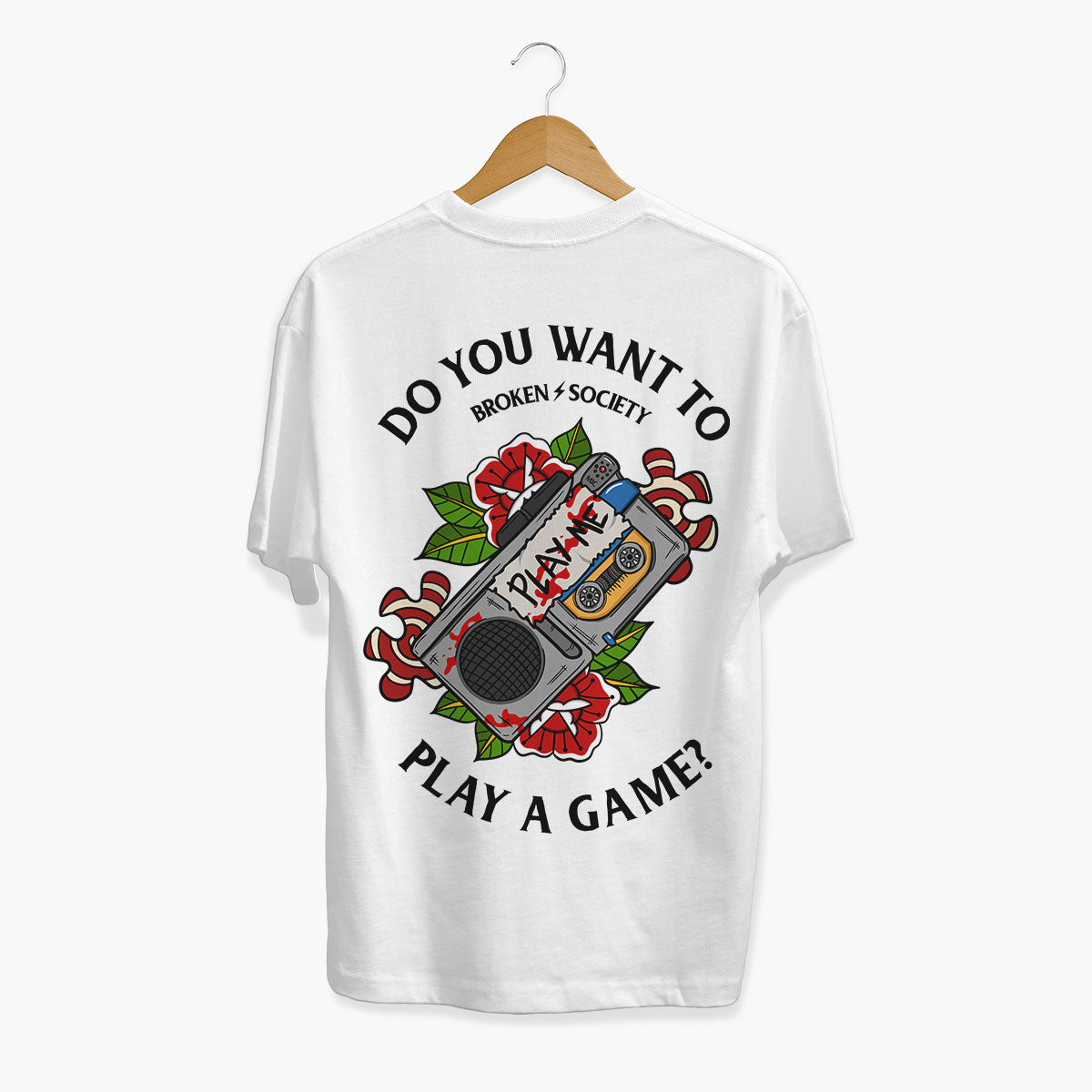 Do You Want To Play A Game T-Shirt (Unisex)-Tattoo Clothing, Tattoo T-Shirt, EP01-Broken Society