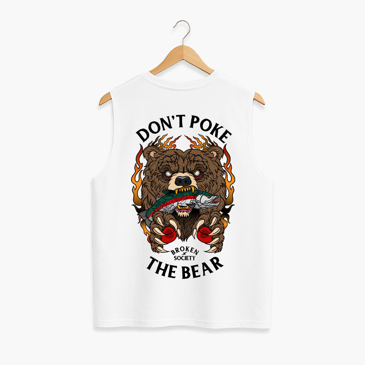 Don't Poke The Bear Sleeveless T-Shirt (Unisex)-Tattoo Clothing, Tattoo Sleeveless T-Shirt, EP01S-Broken Society