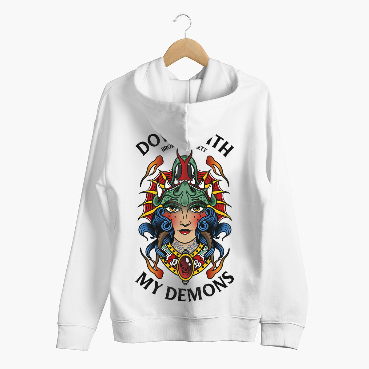 Down With My Demons Hoodie (Unisex)-Tattoo Clothing, Tattoo Hoodie, JH001-Broken Society