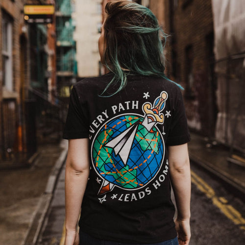 Every Path Leads Home T-Shirt (Unisex)-Tattoo Clothing, Tattoo T-Shirt, N03-Broken Society