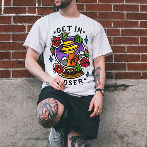 Get In Loser T-Shirt (Unisex)-Tattoo Clothing, Tattoo T-Shirt, N03-Broken Society